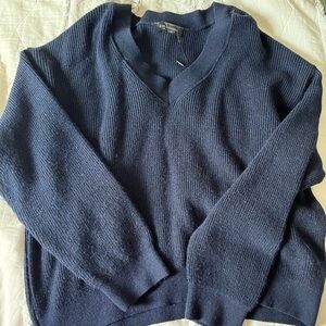 Men's Navy Blue V-Neck Sweater